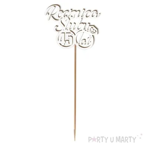 pik ozdobny 45 rocznica slubu bialy 24 cm