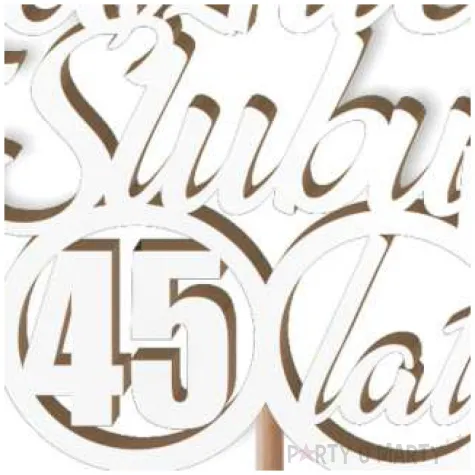 pik ozdobny 45 rocznica slubu bialy 24 cm