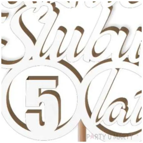 pik ozdobny 5 rocznica slubu bialy 24 cm