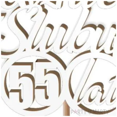 pik ozdobny 55 rocznica slubu bialy 24 cm