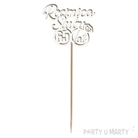 pik ozdobny 65 rocznica slubu bialy 24 cm