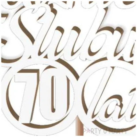 pik ozdobny 70 rocznica slubu bialy 24 cm