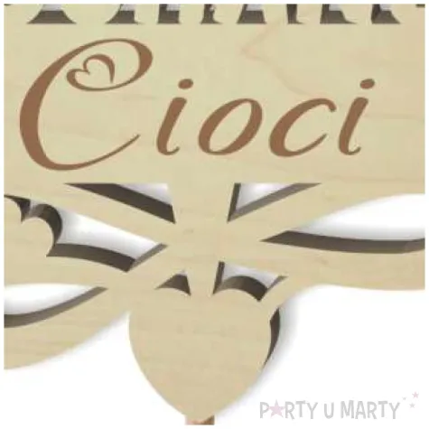 pik ozdobny dla kochanej cioci drewno 23 cm