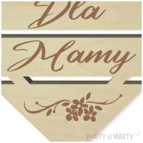 pik ozdobny dla mamy drewno 24 cm