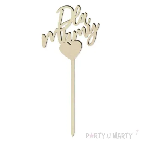 pik ozdobny dla mamy tyczka drewno 23 cm