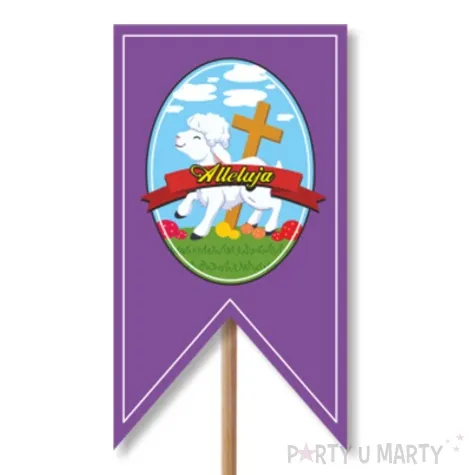 pik ozdobny do koszyczka baranek wielkanocny fioletowy 23cm