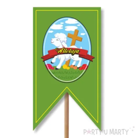 pik ozdobny do koszyczka baranek wielkanocny zielony 23cm