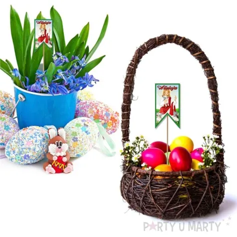 pik ozdobny do koszyczka jezus z barankiem 23cm