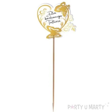 pik ozdobny motyle 3d dla kochanego tatusia zloty 24 cm