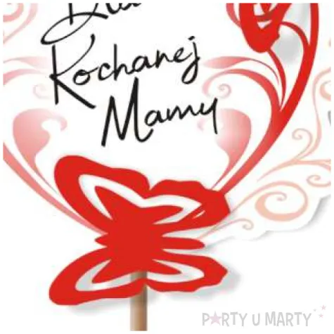 pik ozdobny motyle 3d dla kochanej mamy czerwony 24 cm