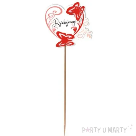 pik ozdobny motyle 3d dziekujemy czerwony 24 cm