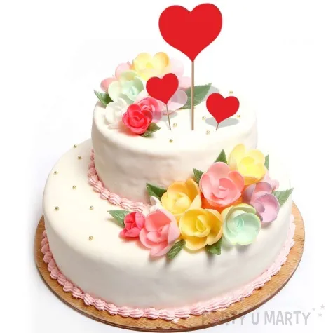 pik ozdobny trzy akrylowe serca czerwony 25 i 8 cm 3 szt