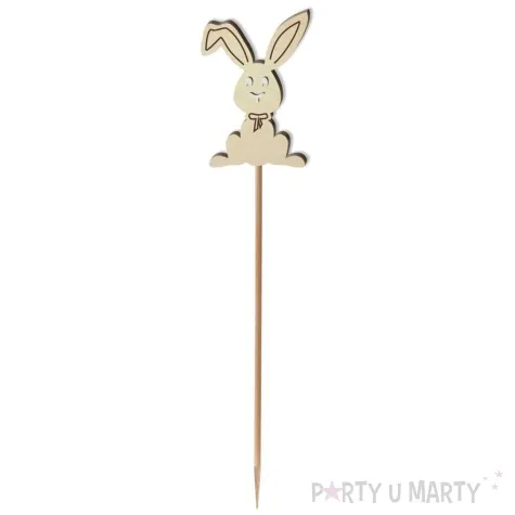 pik ozdobny zajaczek z kokardka drewno 24 cm