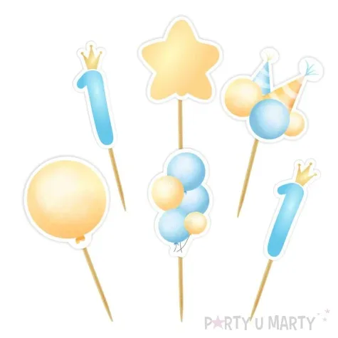 pikery 1 urodziny baloniki blekitny 6 szt
