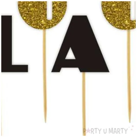 pikery 100 lat czarny zloty brokat 6 szt