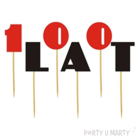 pikery 100 lat czerwono czarne 6 szt