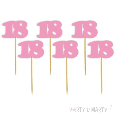 pikery 18 urodziny classic rozowe 6 szt