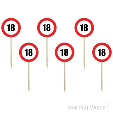 pikery 18 urodziny traffic birthday congee 6 szt