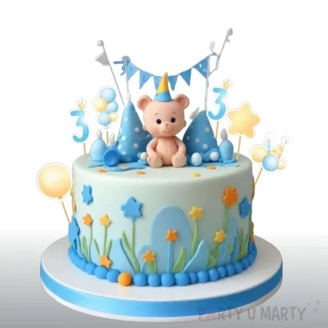 pikery 3 urodziny baloniki blekitny 6 szt