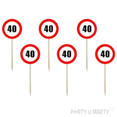 pikery 40 urodziny traffic birthday congee 6 szt