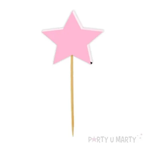 pikery akrylowe gwiazdki rozowy pastelowy 6 szt