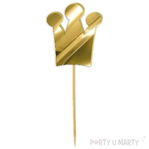 pikery akrylowe korony zloty lustrzany 6 szt