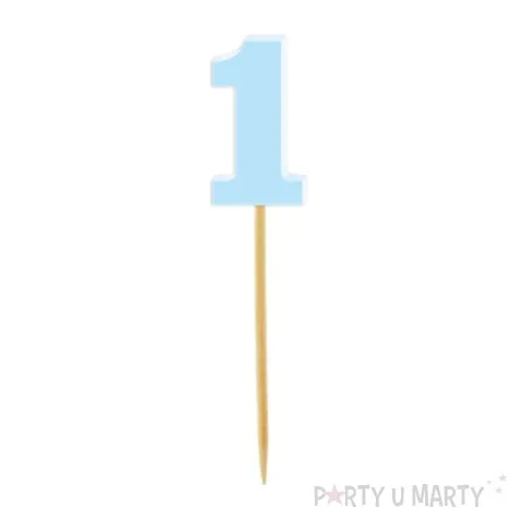 pikery akrylowe liczba 1 blekitny pastelowy 6 szt