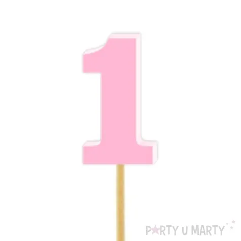 pikery akrylowe liczba 1 rozowy pastelowy 6 szt