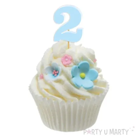 pikery akrylowe liczba 2 blekitny pastelowy 6 szt