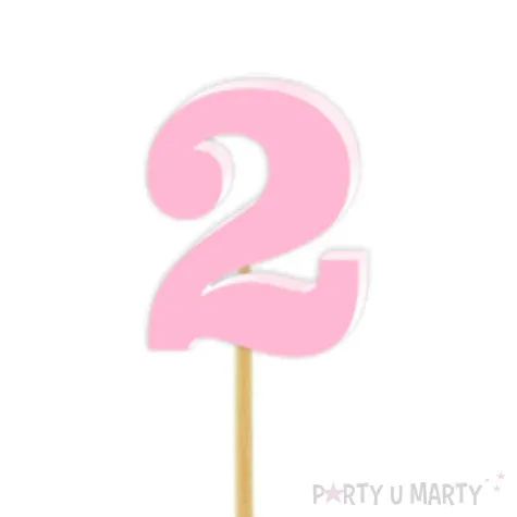 pikery akrylowe liczba 2 rozowy pastelowy 6 szt