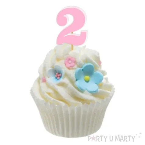 pikery akrylowe liczba 2 rozowy pastelowy 6 szt