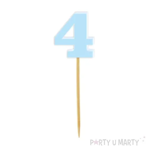 pikery akrylowe liczba 4 blekitny pastelowy 6 szt