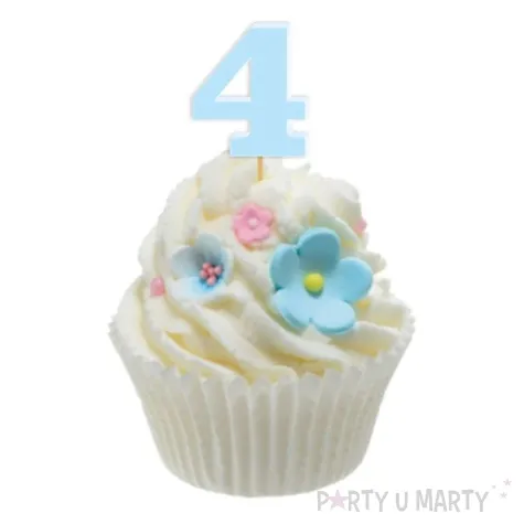 pikery akrylowe liczba 4 blekitny pastelowy 6 szt