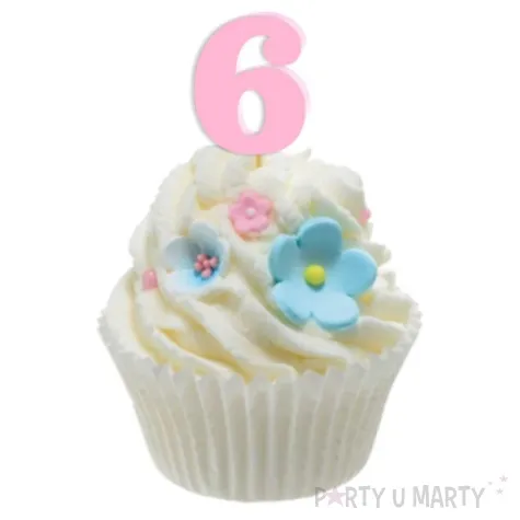 pikery akrylowe liczba 6 rozowy pastelowy 6 szt