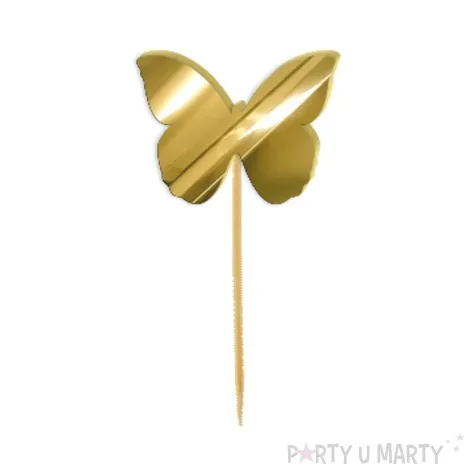 pikery akrylowe motylki zloty lustrzany 6 szt