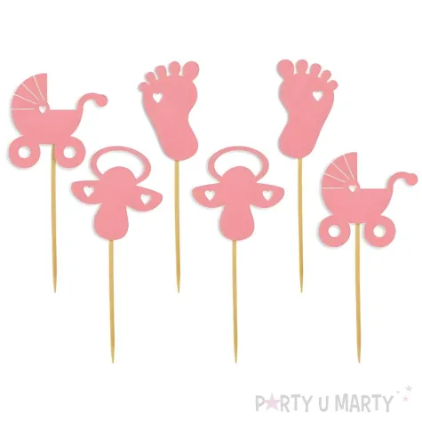 pikery baby shower girl stopki i smoczki rozowy jasny 6 szt