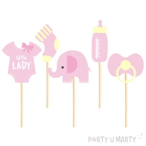 pikery baby shower little lady rozowy jasny partypal 5 szt