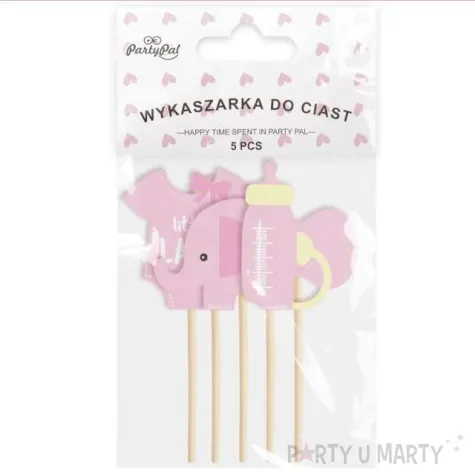 pikery baby shower little lady rozowy jasny partypal 5 szt