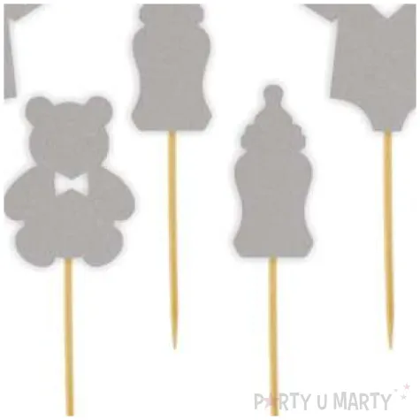 pikery baby shower spioszki srebrny 6 szt