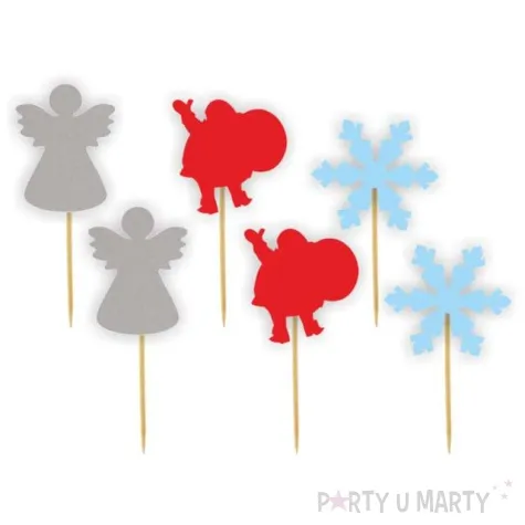 pikery boze narodzenie z mikolajem mix 6 szt