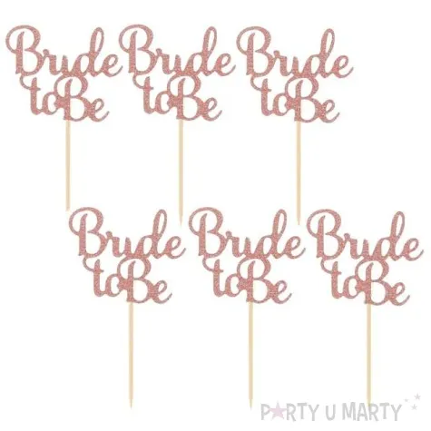 pikery bride to be rozowe zloto godan 12 szt