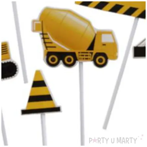 pikery budowa happy birthday zolty czarny arpex 12 cm 6 szt