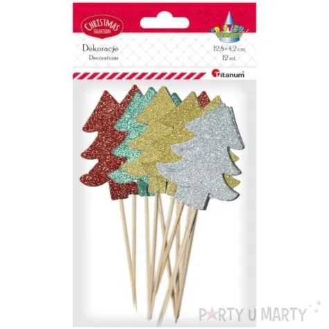 pikery choinka brokatowa titanum 12 8 cm 12 szt