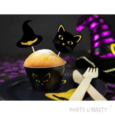 pikery czarownica i kot halloween congee 6 szt