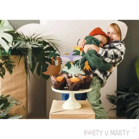 pikery dinozaury triceratops brachiozaur i pterodaktyl partydeco 6 szt
