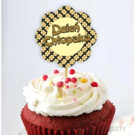 pikery dzien chlopaka kwiatek zloto kremowe 6 szt