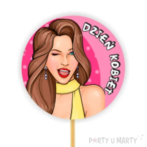 pikery dzien kobiet szczesliwych rozowe 6 szt