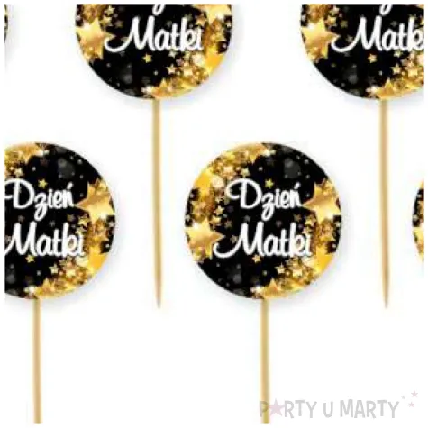 pikery dzien matki gwiazdki zlote 6 szt