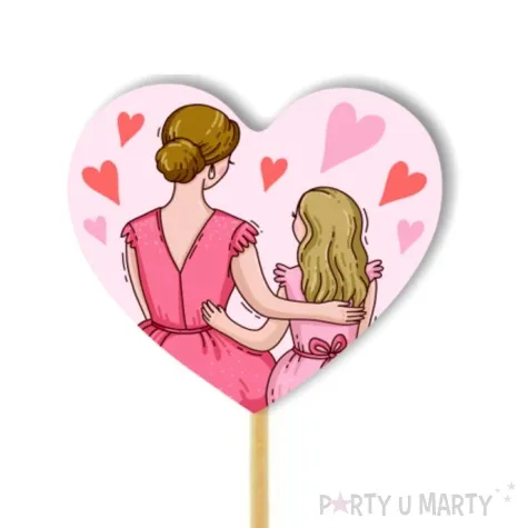 pikery dzien matki mama w serduszkach 6 szt