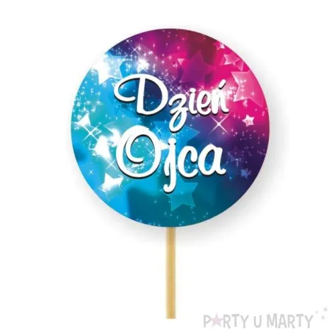 pikery dzien ojca gwiazdki rozowo turkusowe 6 szt